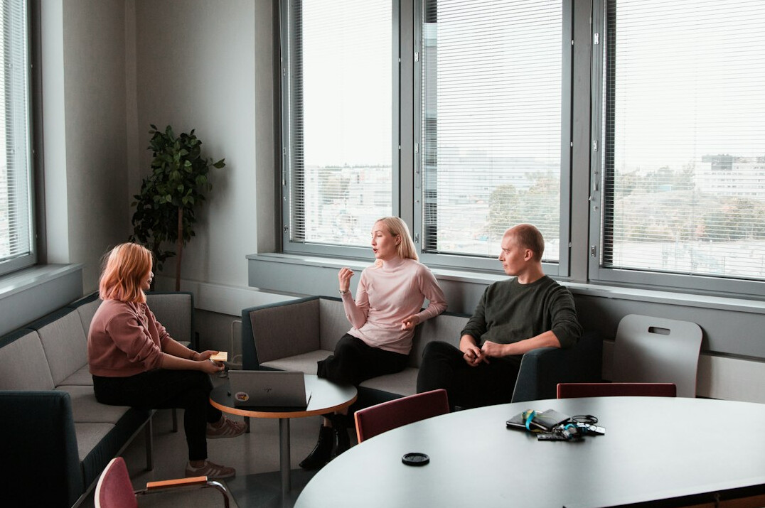 team discussion in office